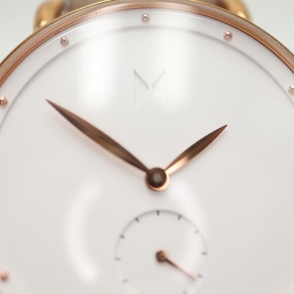 MVMT By Movado Bloom Women Rose Gold 36mm Watch Gray Leather Strap w New Battery - Picture 7 of 14